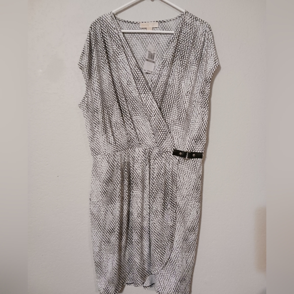Michael Kors print stretch wrap dress